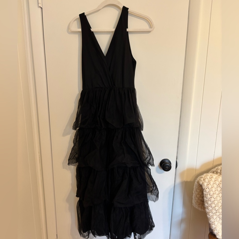 TCEC Black Layered Prom Dress
